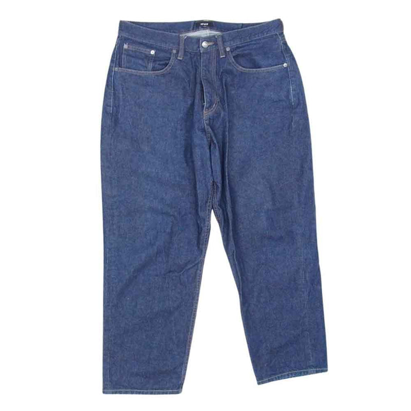 HUF ハフ CLASSIC DENIM PANTS クラシック グリーンステッチ デニム パンツ インディゴブルー系 34【中古】