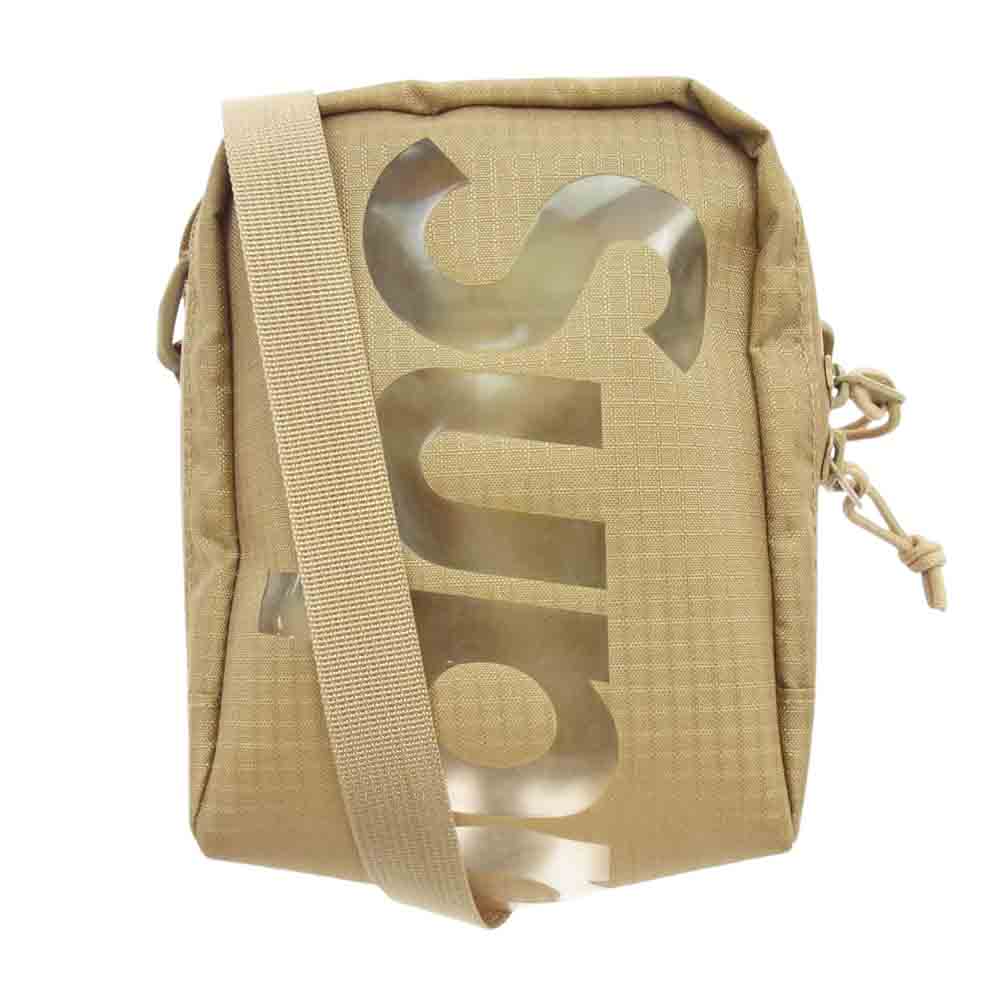 Supreme シュプリーム 21SS Neck Pouch スケルトン クリア ロゴ ネックポーチ ショルダー バッグ ベージュ系【中古】