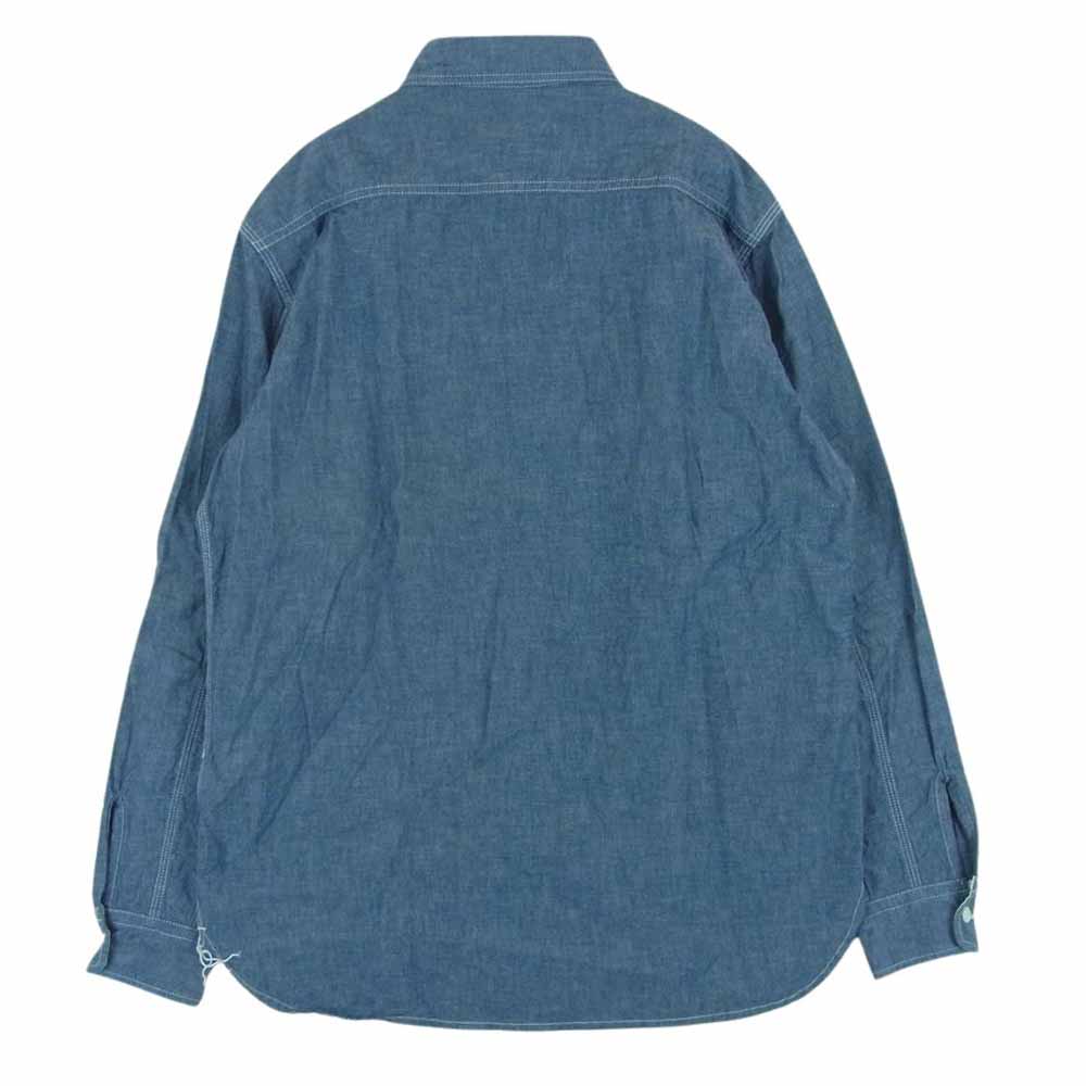 BEAMS ビームス BEAMS PLUS WORK Chambray 長袖 ワーク シャツ コットン 日本製 インディゴブルー系 S【中古】