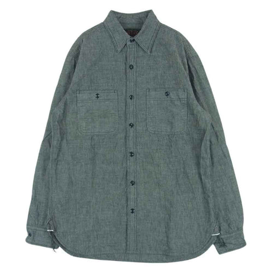 BEAMS ビームス BEAMS PLUS 長袖 WORK Chambray シャンブレー シャツ コットン 日本製 グレー系 S【中古】