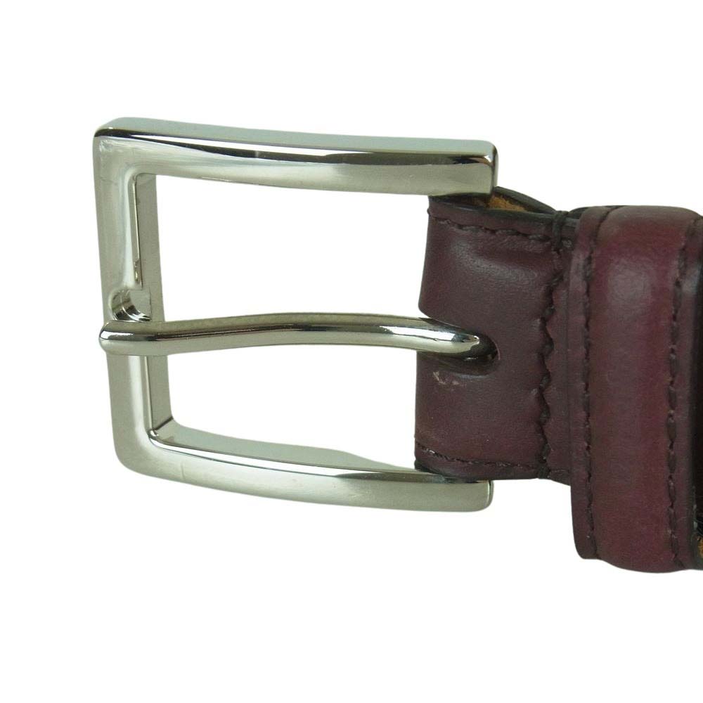 ガンゾ BRIDLE ブライドル レザー ベルト 牛革 日本製 ワインレッド系【新古品】【未使用】【中古】