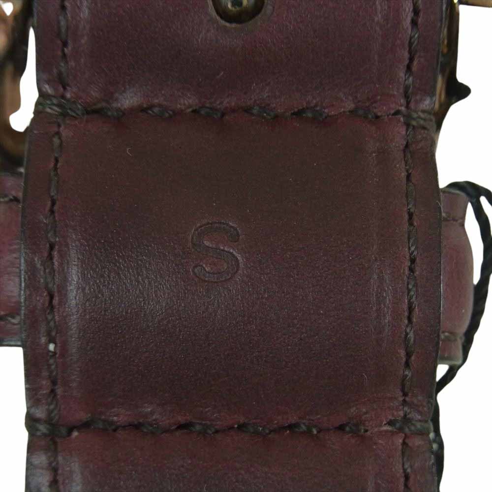 ガンゾ BRIDLE ブライドル レザー ベルト 牛革 日本製 ワインレッド系【新古品】【未使用】【中古】