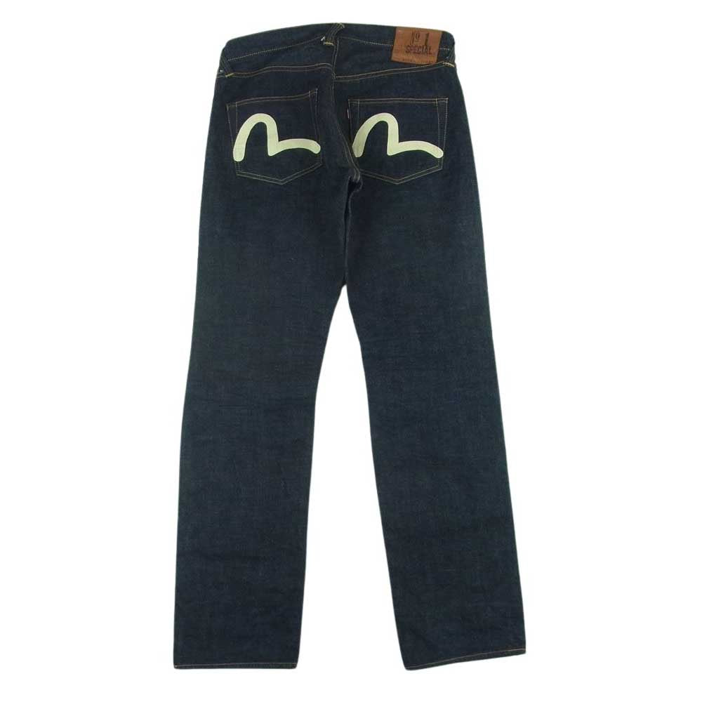 EVISU エヴィス 2000 NO1 SPECIAL カモメ ペイント ストレート デニム パンツ インディゴブルー系 35【中古】
