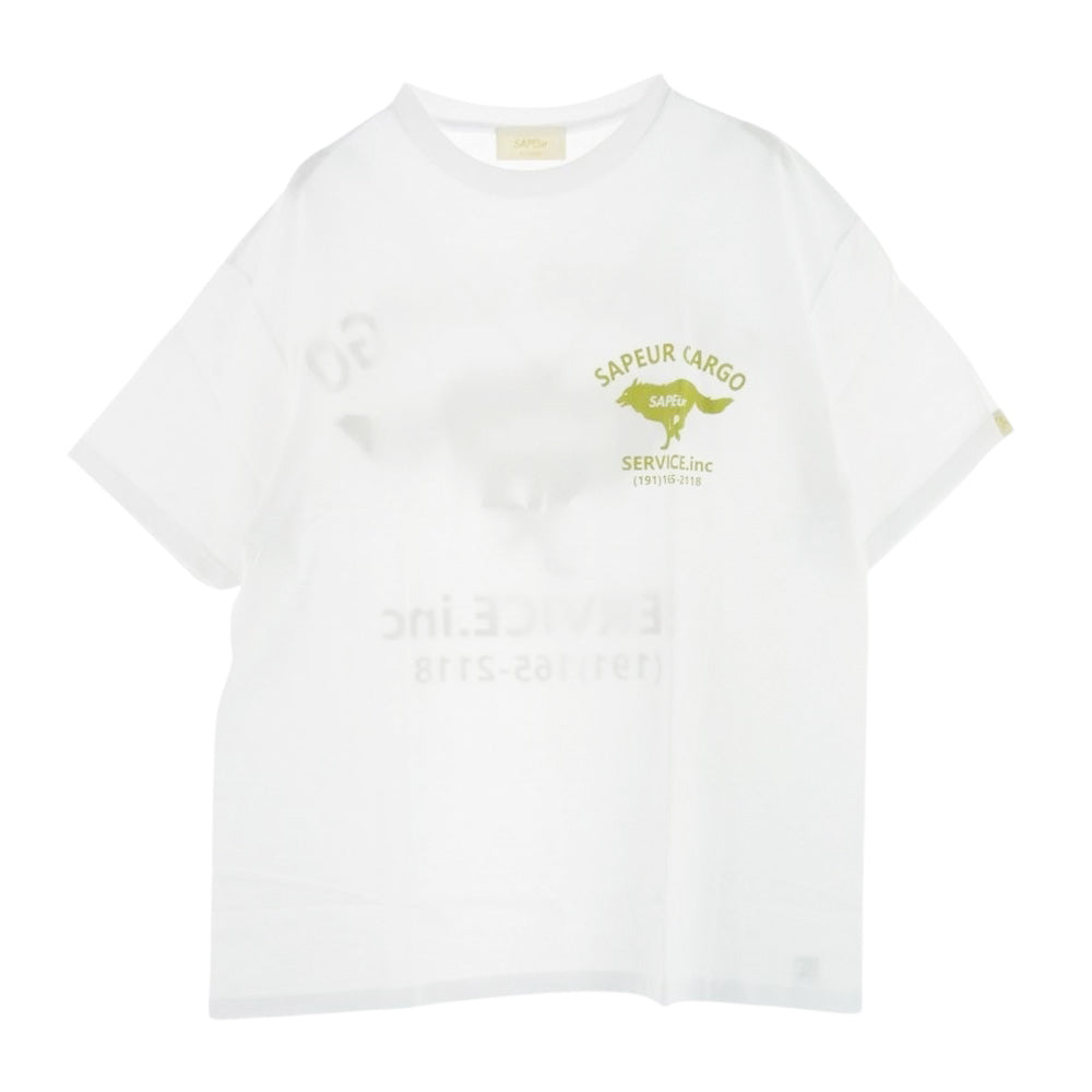 サプール 165-2118 CARGO SERVICE TEE プリント 半袖 Tシャツ  ホワイト系 XL【新古品】【未使用】【中古】