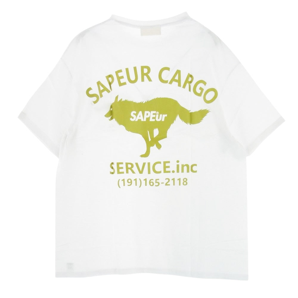 サプール 165-2118 CARGO SERVICE TEE プリント 半袖 Tシャツ  ホワイト系 XL【新古品】【未使用】【中古】