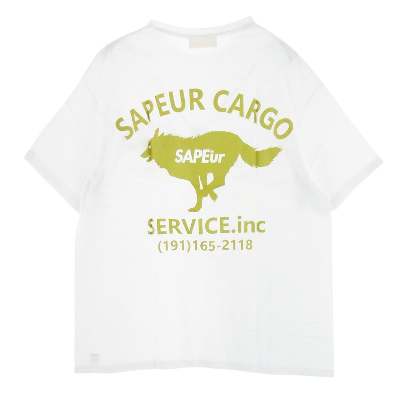 サプール 165-2118 CARGO SERVICE TEE プリント 半袖 Tシャツ  ホワイト系 XL【新古品】【未使用】【中古】