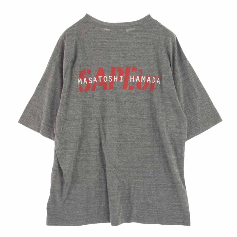 サプール  22SS  A0022-121  × Masatoshi Hamada Shibakuzo Tee 浜田雅功 しばくぞ 半袖 Tシャツ グレー系 XL【中古】