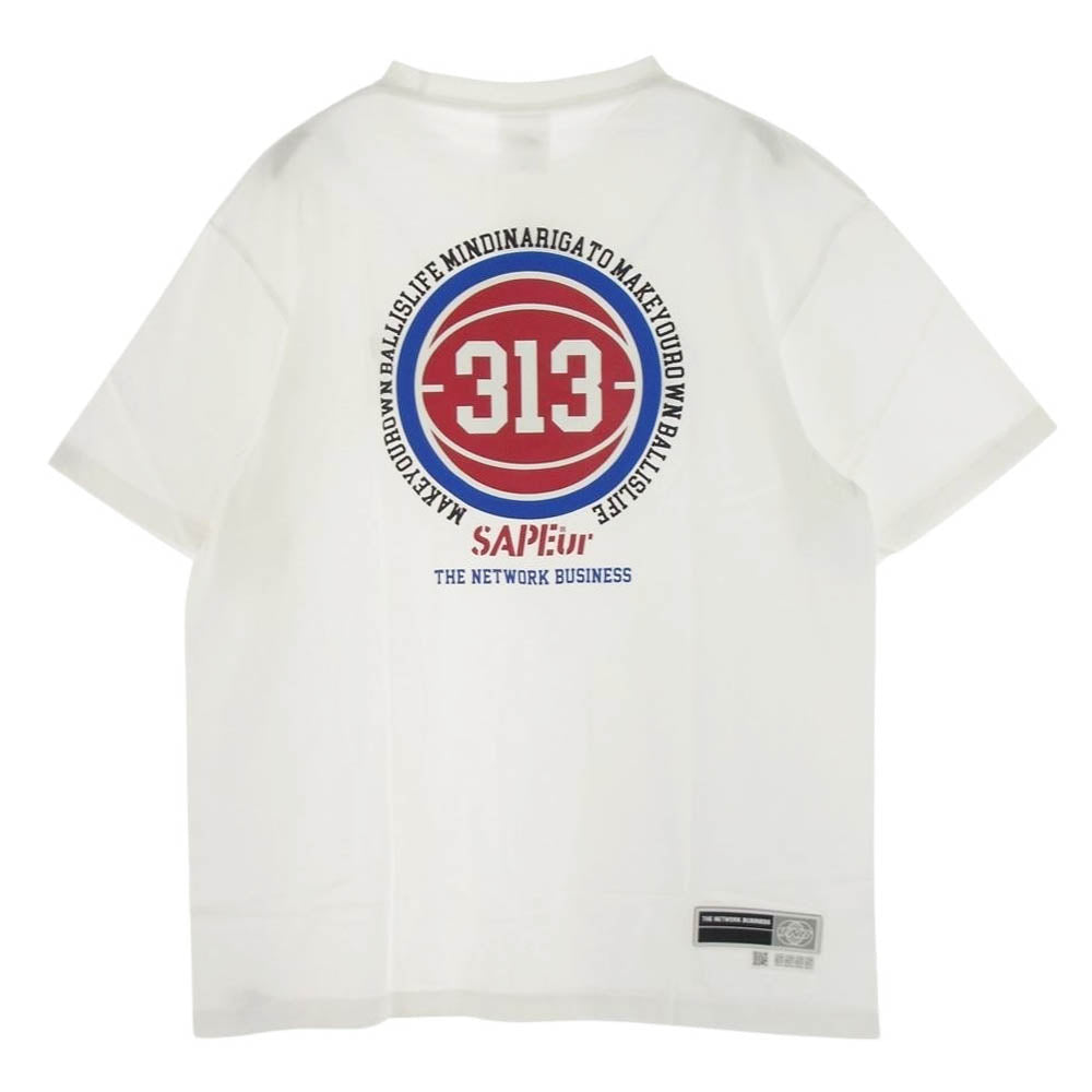 サプール 22SS TNBC0063-0001 × THE NETWORK BUSINESS TNB DETROIT TEE 半袖 Tシャツ ホワイト系 L【新古品】【未使用】【中古】