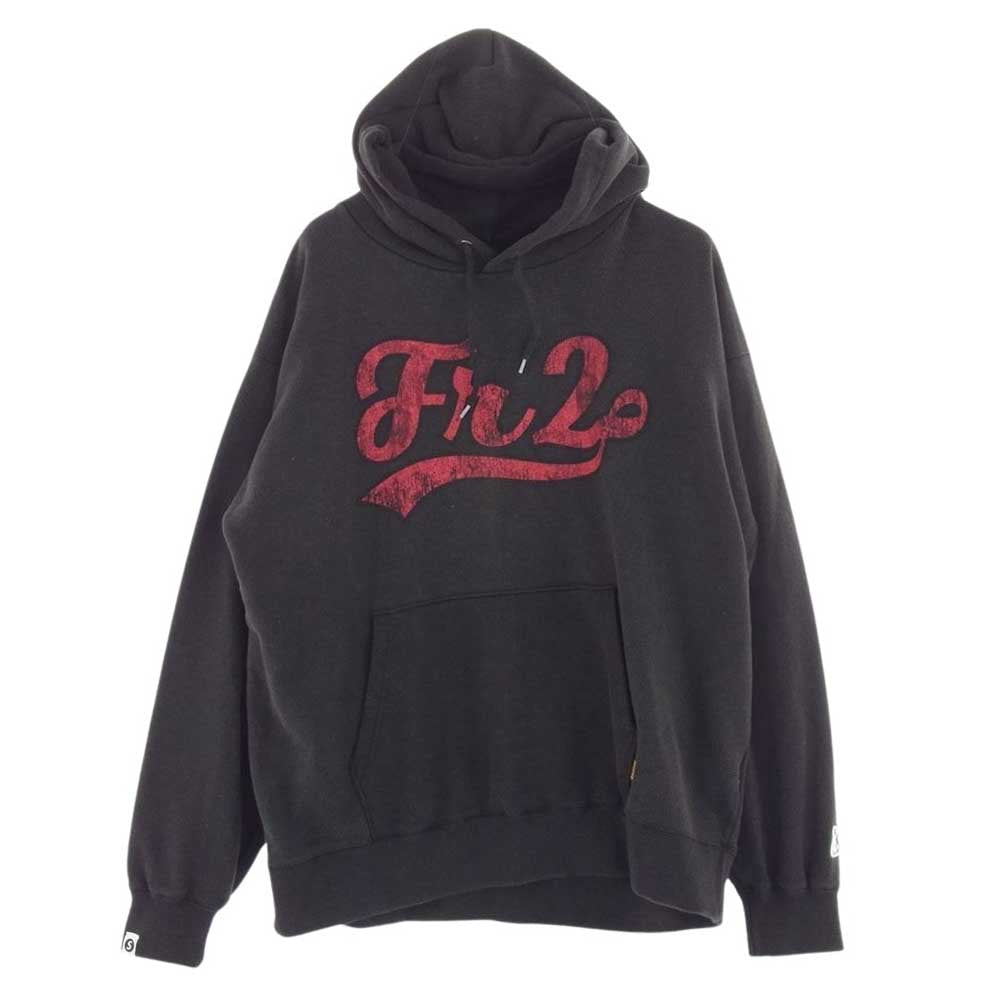 サプール A0022-202 × FR2 エフアールツー SAPEur HOODIE ヴィンテージ加工 スウェット パーカー シャツ ダークグレー系 XL【中古】