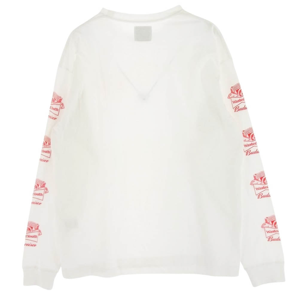 ウェイステッド ユース x Budweiser Long Sleeve T-shirt #1 TEE バドワイザー ロング スリーブ 長袖 Tシャツ ホワイト系 XL【中古】