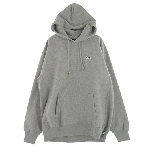 サプール A Elegantes SAPEur ロゴ ワッペン フーディー  スウェット パーカー シャツ グレー系 XL【美品】【中古】