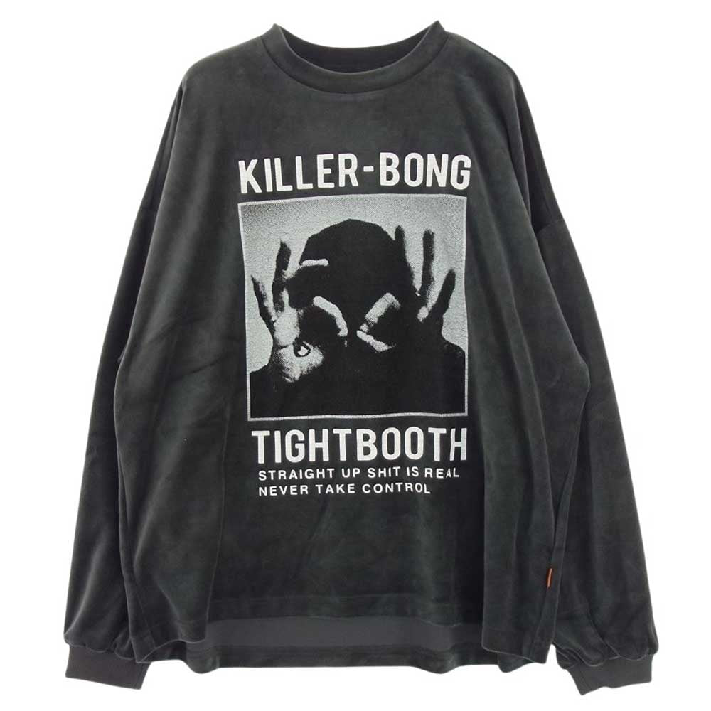 タイトブース 23AW FW23-TBKB10 KILLER BONG HAND SIGN VELOUR LS KILER BONG ハンド サイン ベロア カットソー  モスグリーン系 L【中古】