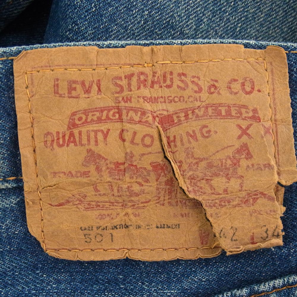 Levi's リーバイス ヴィンテージ 501 66前期 スモールe ボタンフライ ストレート デニム パンツ インディゴブルー系【中古】