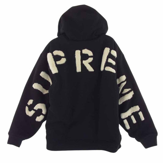 Supreme シュプリーム 22AW Faux Fur Lined Zip Up Hooded フェイ クファー ライド ジップ アップ フーディー スウェットシャツ パーカー ブラック系 XL【中古】