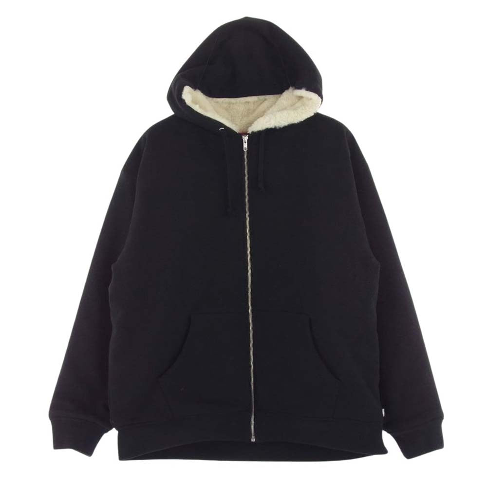 Supreme シュプリーム 22AW Faux Fur Lined Zip Up Hooded フェイ クファー ライド ジップ アップ フーディー スウェットシャツ パーカー ブラック系 XL【中古】