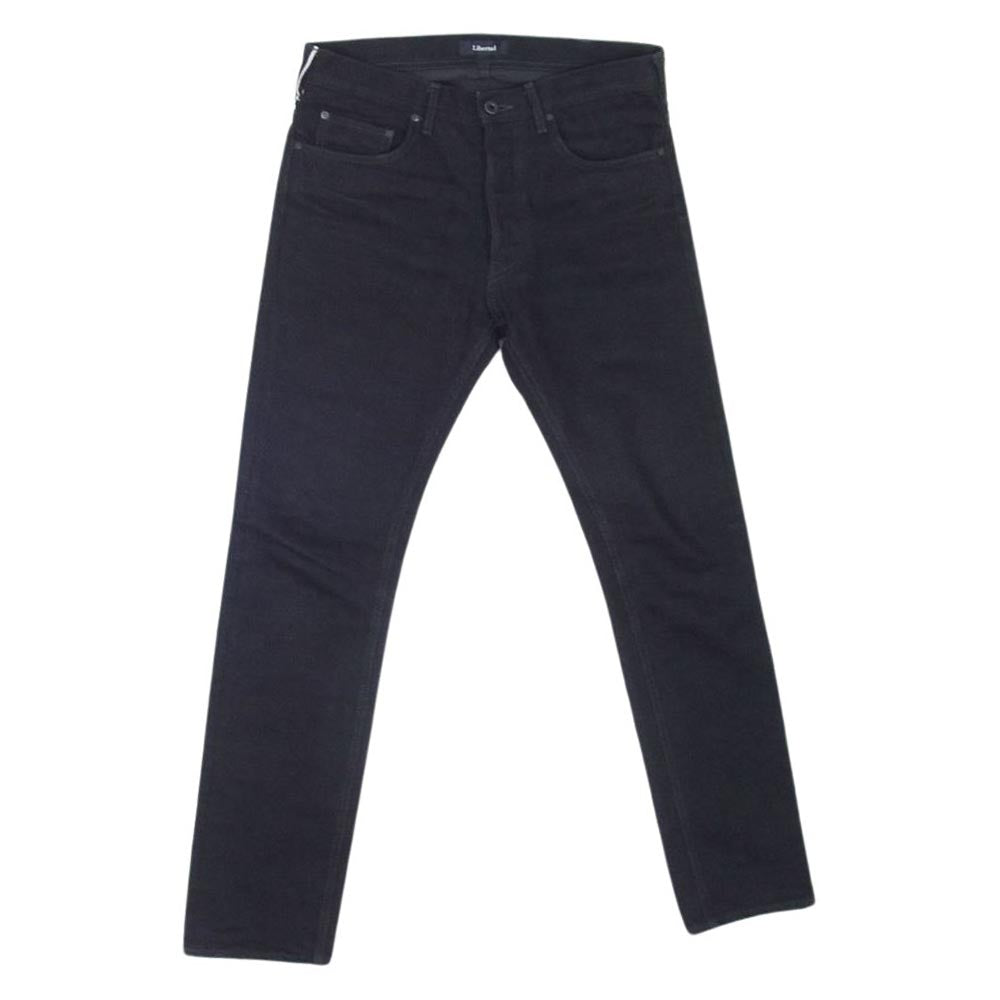 リベルタ ボタンフライ ブラック ストレート デニム パンツ ブラック系 27【中古】