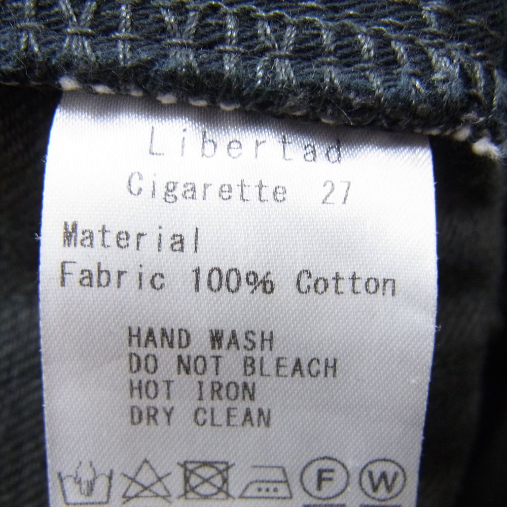 リベルタ ボタンフライ ブラック ストレート デニム パンツ ブラック系 27【中古】