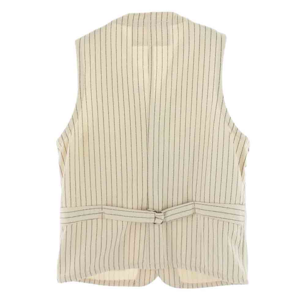 SUGAR CANE シュガーケーン LOT022 ホワイト ウォバッシュ ストライプ ワークベスト オフホワイト系 38【中古】