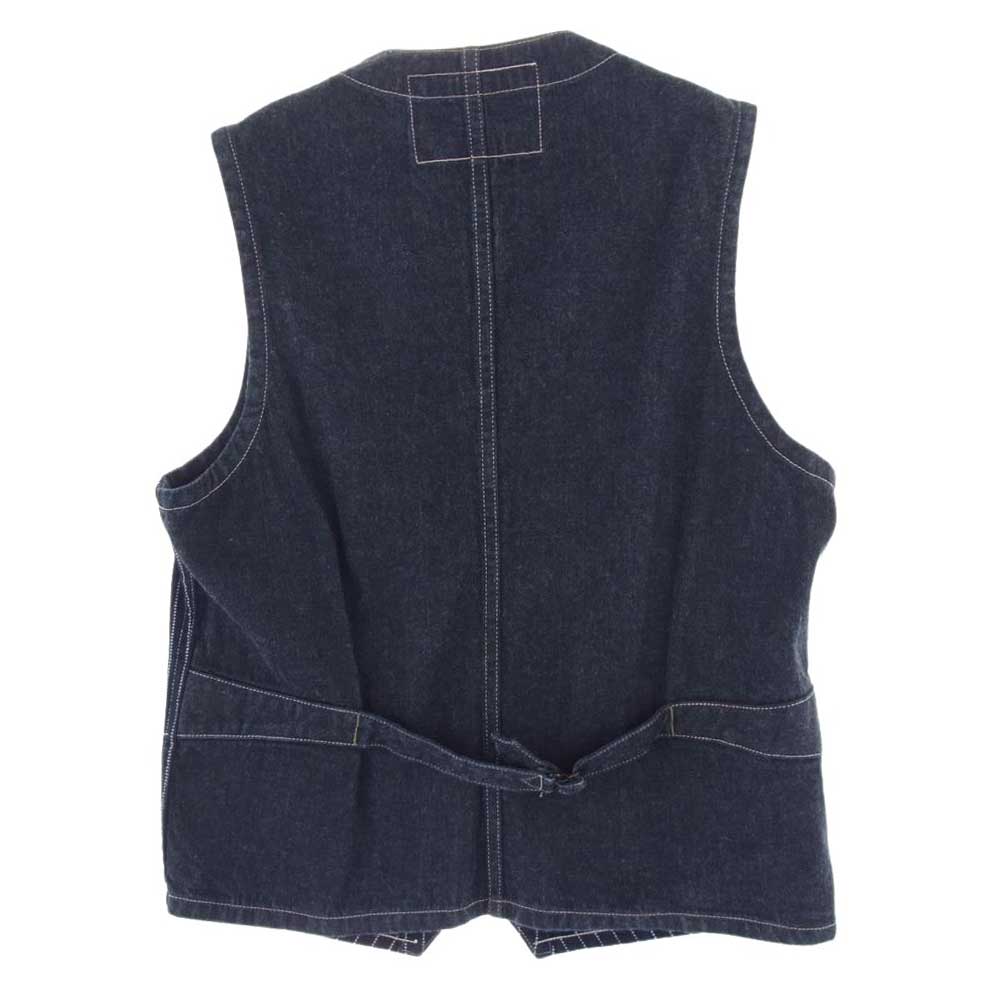 SUGAR CANE シュガーケーン デニム ウォバッシュ ストライプ インディゴ ワークベスト 38【中古】