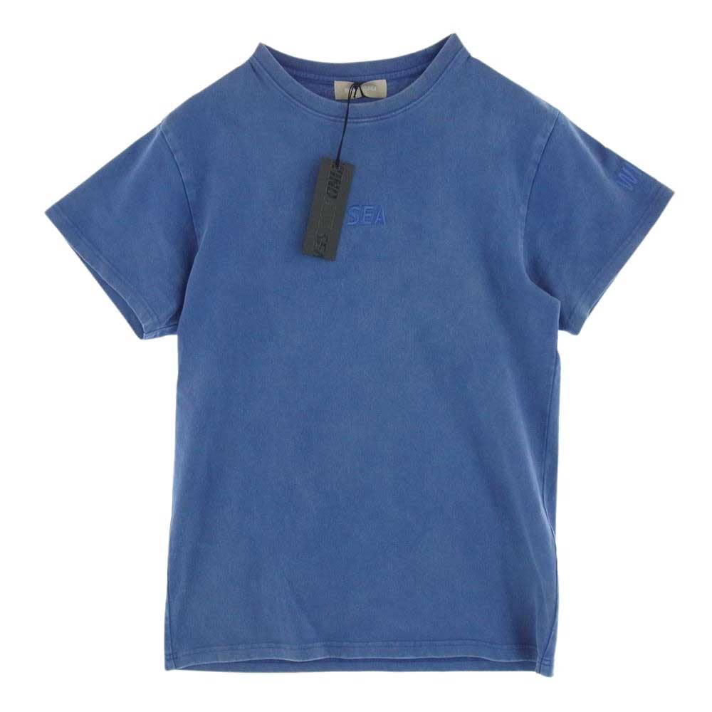 WIND AND SEA ウィンダンシー WDS-O-ESS2-24-Q3-CS-01 SEA PIGMENT TEE ピグメント ロゴ 刺繍 半袖 Tシャツ ブルー系 S【中古】