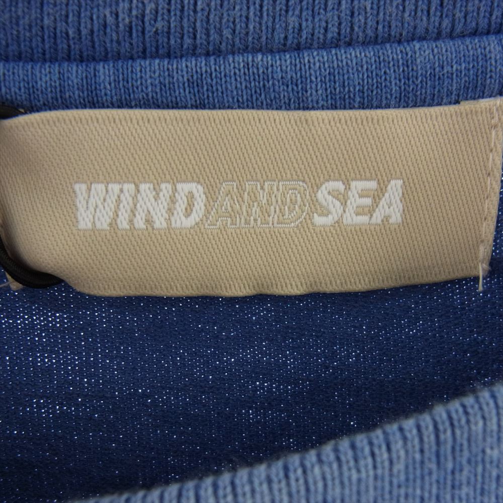 WIND AND SEA ウィンダンシー WDS-O-ESS2-24-Q3-CS-01 SEA PIGMENT TEE ピグメント ロゴ 刺繍 半袖 Tシャツ ブルー系 S【中古】