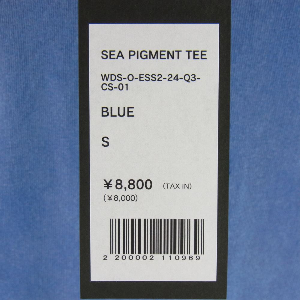 WIND AND SEA ウィンダンシー WDS-O-ESS2-24-Q3-CS-01 SEA PIGMENT TEE ピグメント ロゴ 刺繍 半袖 Tシャツ ブルー系 S【中古】