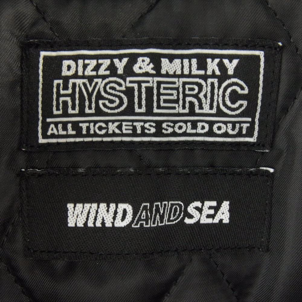 HYSTERIC GLAMOUR ヒステリックグラマー 21AW HYS-3-01 × WIND AND SEA ウィンダンシー Stadium Jumper スタジャン ブルゾン ブラック系 M【中古】