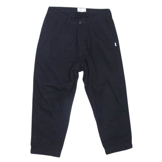 WTAPS ダブルタップス 212TQDT-PTM01 TUCK 01/TROUSERS/COTTON.FLANNEL タック トラウザーズ フランネル パンツ ブラック系 X 03【中古】