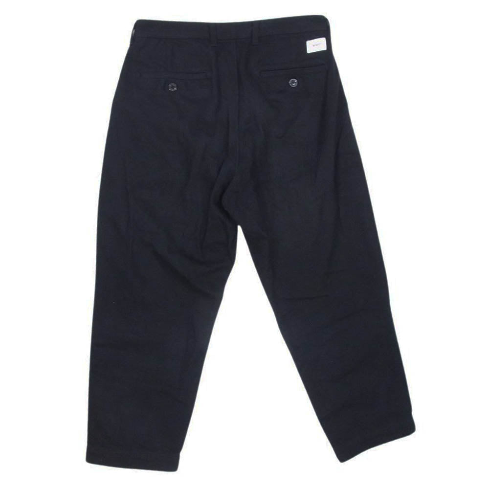 WTAPS ダブルタップス 212TQDT-PTM01 TUCK 01/TROUSERS/COTTON.FLANNEL タック トラウザーズ フランネル パンツ ブラック系 X 03【中古】