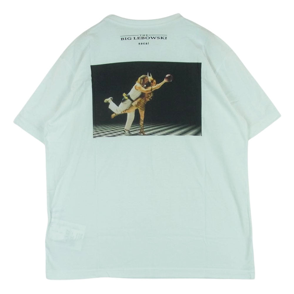Sacai サカイ 19SS 19-0107S The Big Lebowski LETS GO BOWLING ビッグリボウスキ バックプリント 半袖 Tシャツ ホワイト系 2【美品】【中古】