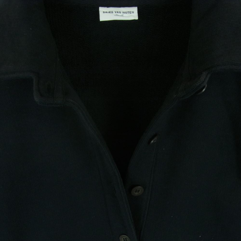 DRIES VAN NOTEN ドリスヴァンノッテン L/S POLO SWEATSHIRT スキッパー スウェット 長袖 ポロ シャツ ブラック系 S【中古】