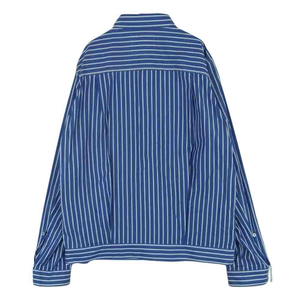 Sacai サカイ 21SS 21-02493M Cotton Poplin Blouson STRIPE コットン ポプリン ストライプ ブルゾン シャツ ジャケット ブルー系 ホワイト系 1【美品】【中古】