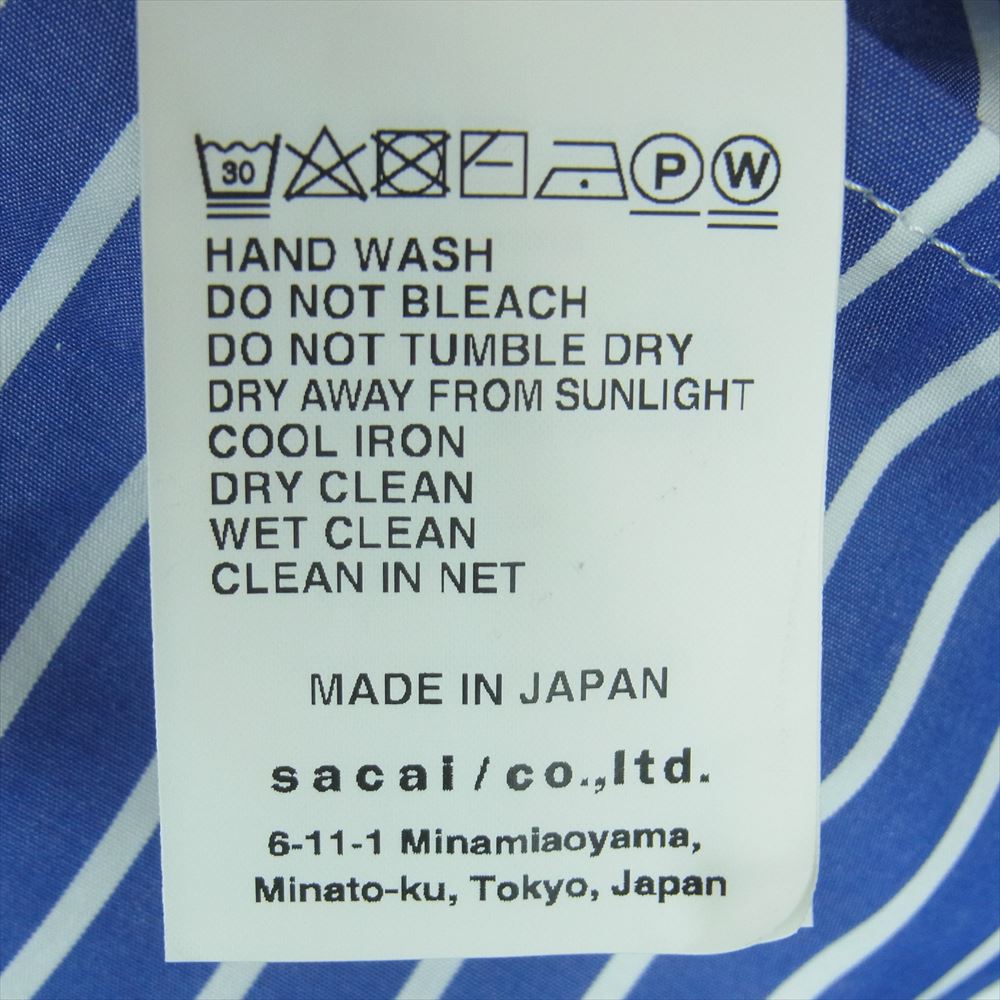 Sacai サカイ 21SS 21-02493M Cotton Poplin Blouson STRIPE Sacai サカイ 21SS 21-02493M Cotton Poplin Blouson STRIPE