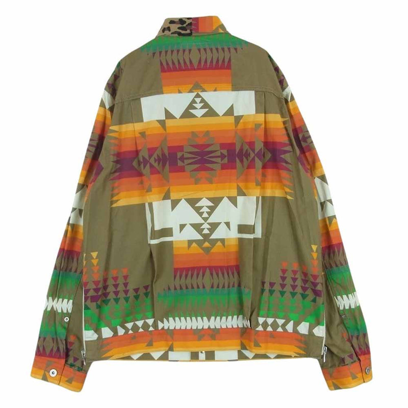 Sacai サカイ 21SS 21-02524M PENDLETON Archive Print Mix Jacket ペンドルトン アーカイブ プリント ミックス ジャケット マルチカラー系 グレイッシュブラウン系 2【美品】【中古】