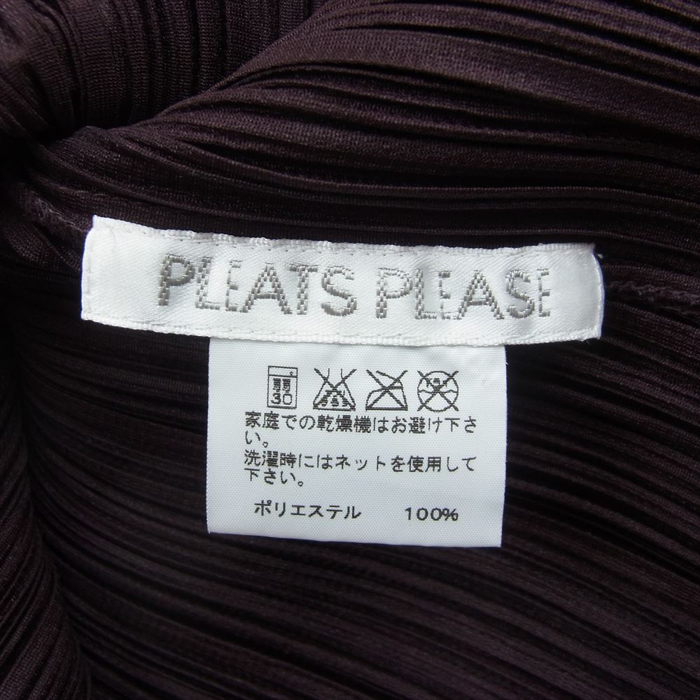 PLEATS PLEASE プリーツプリーズ イッセイミヤケ PP91-JK784 プリーツ加工 トーテムポール ノースリーブ カットソー ブラウン系 3【美品】【中古】