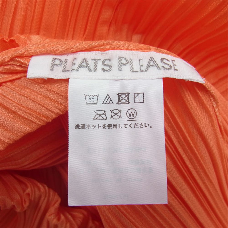 PLEATS PLEASE プリーツプリーズ イッセイミヤケ PP23JK141 プリーツ加工 ボトルネック カットソー 長袖 オレンジ オレンジ系 3【美品】【中古】