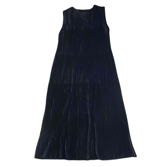 ISSEY MIYAKE イッセイミヤケ me ミー MI02KH382 3D ストライプ プリーツ ノースリーブ ニット ロング ワンピース マルチカラー系【美品】【中古】