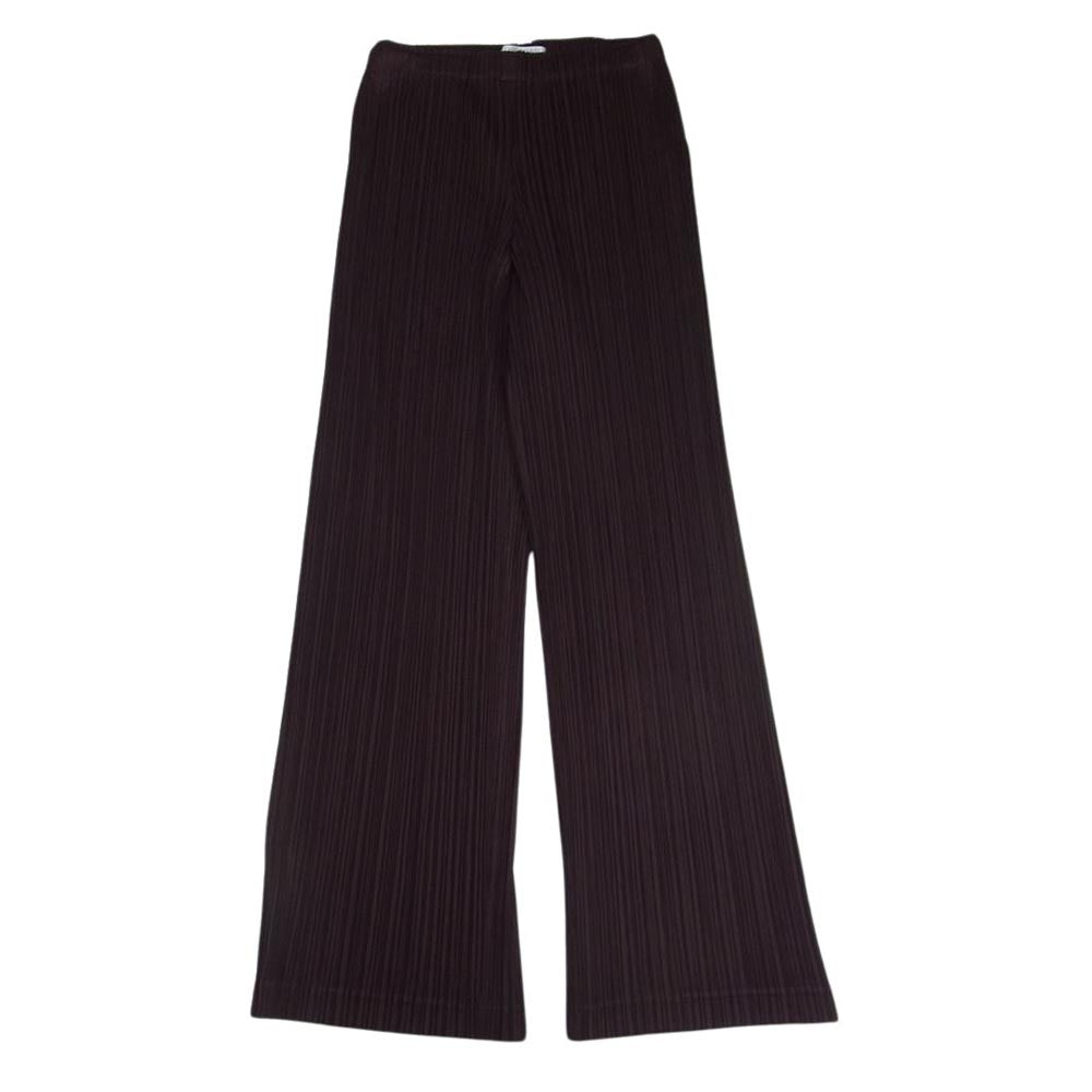 PLEATS PLEASE プリーツプリーズ イッセイミヤケ PP11-JF407 プリーツ加工 ストレート ロング パンツ ブラウン系 1【美品】【中古】
