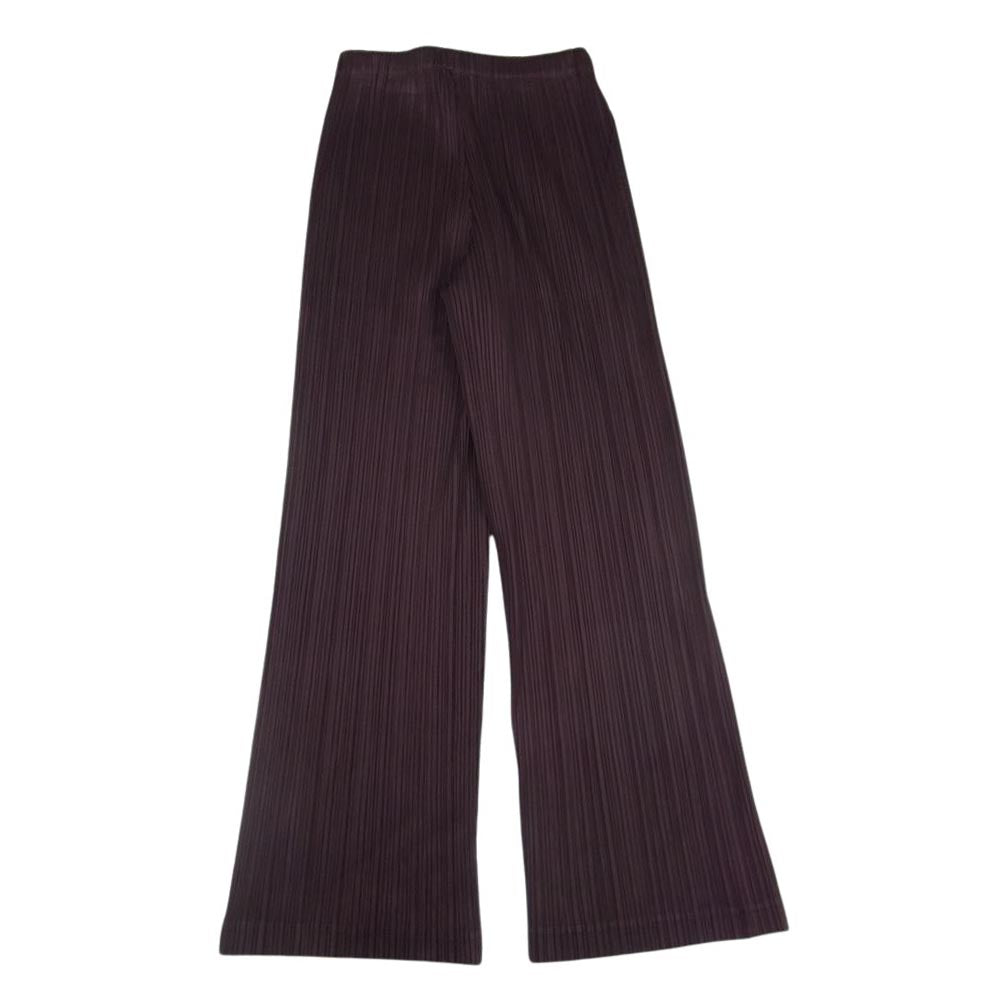 PLEATS PLEASE プリーツプリーズ イッセイミヤケ PP11-JF407 プリーツ加工 ストレート ロング パンツ ブラウン系 1【美品】【中古】
