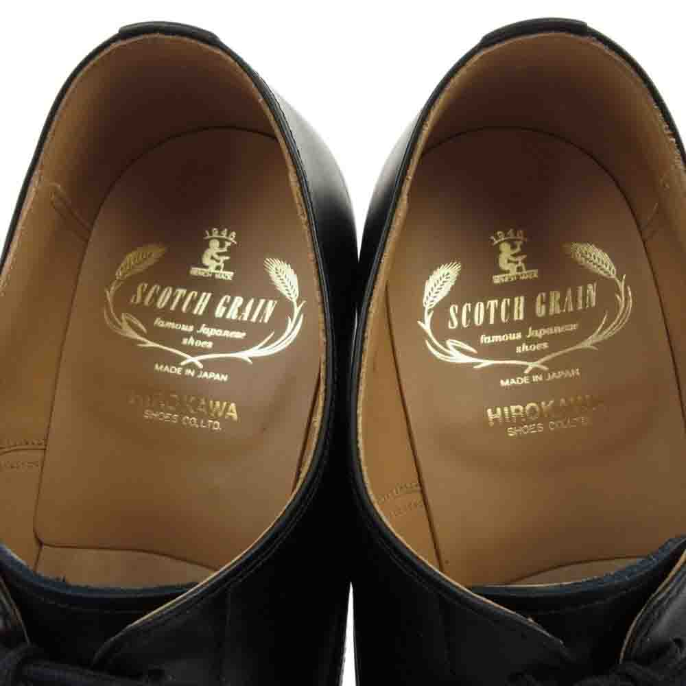 SCOTCH GRAIN スコッチグレイン 758 HIROKAWA belhomme ベルオム セミスクエア レザー シューズ ブラック系 25cm【中古】