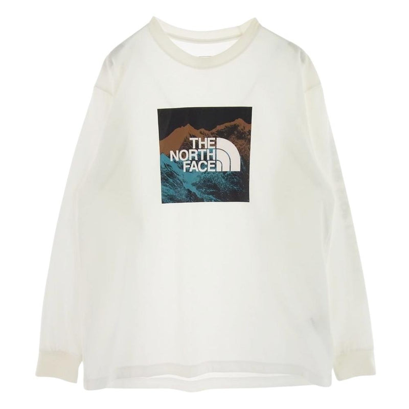 THE NORTH FACE ノースフェイス NT82137 L/S Digital Logo Tee デジタル ロゴ ロングスリーブ Ｔシャツ 長袖 ホワイト系 M【中古】