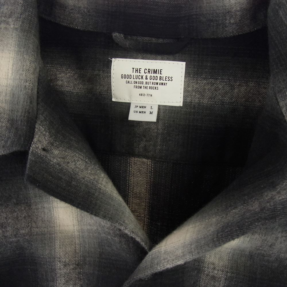 CRIMIE クライミー CR1-02A5-SL06 SHAGGY OMBRE CHECK SHIRT シャギー オンブレ チェック 長袖 シャツ グレー系 L【中古】