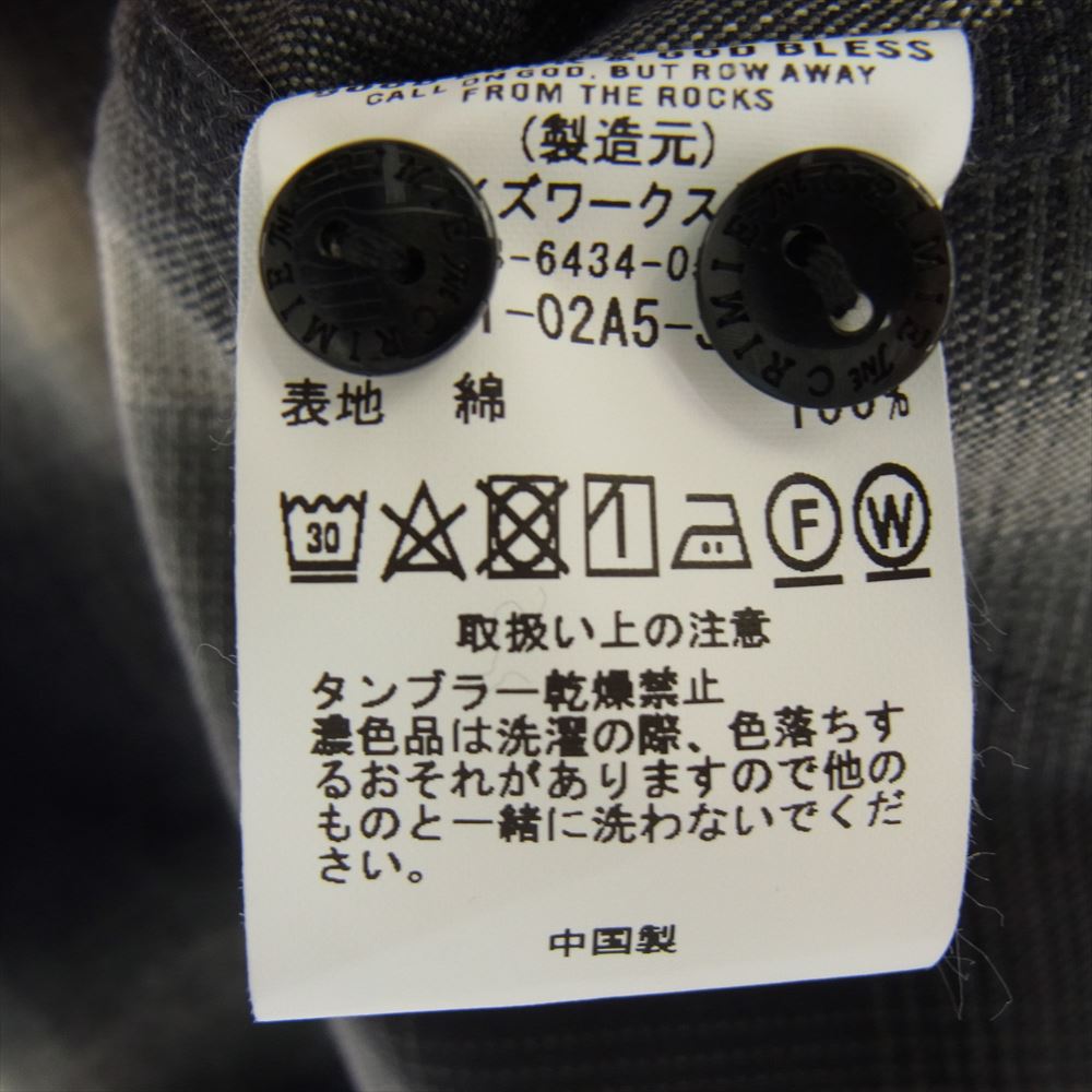 CRIMIE クライミー CR1-02A5-SL06 SHAGGY OMBRE CHECK SHIRT シャギー オンブレ チェック 長袖 シャツ グレー系 L【中古】