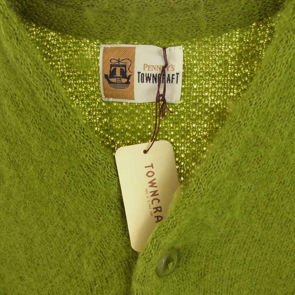 タウンクラフト 23AW PENNEY'S ペニーズ SHAGGY SOLID CARDIGAN シャギー ソリッド アクリル モヘア カーディガン グリーン グリーン系 M【極上美品】【中古】
