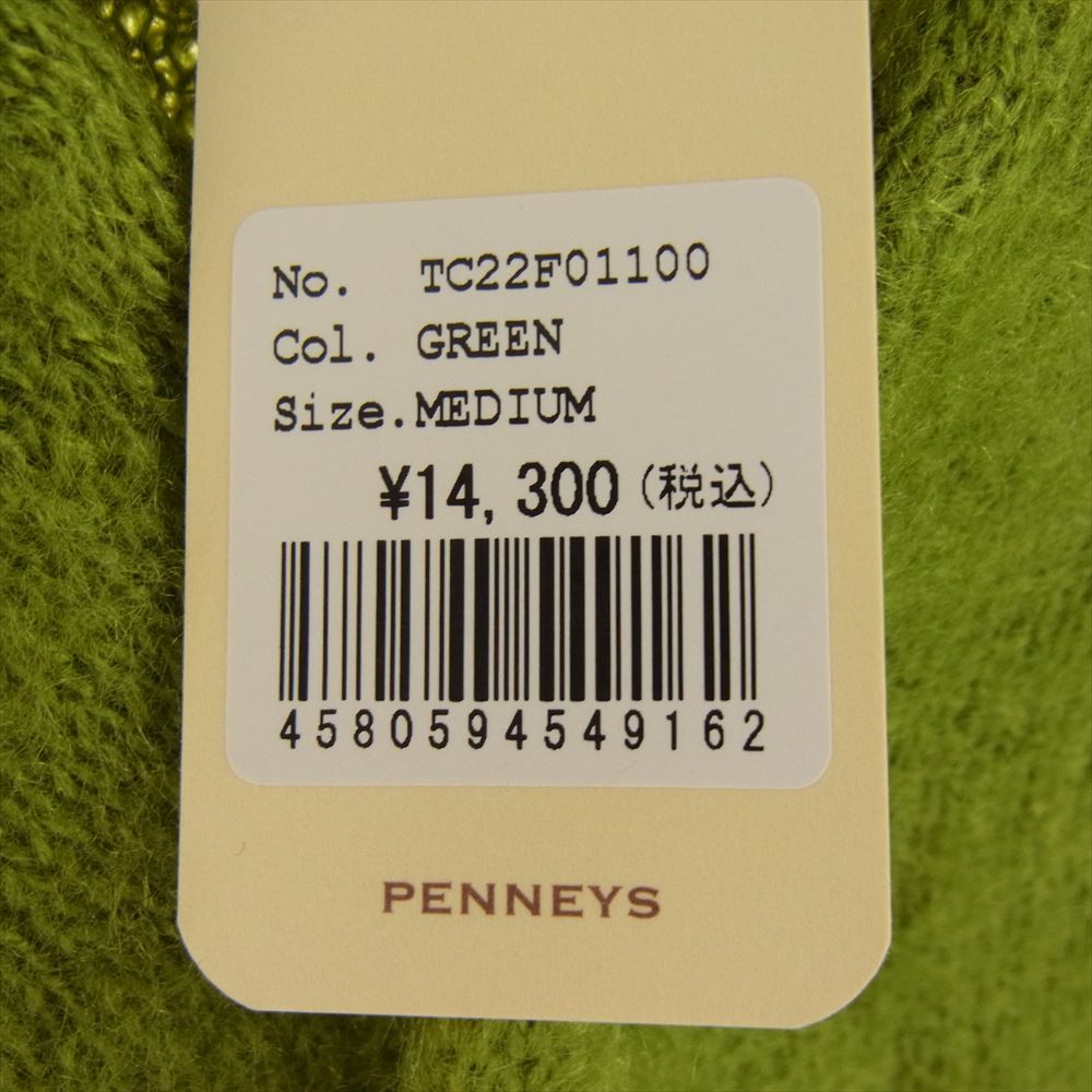 タウンクラフト 23AW PENNEY'S ペニーズ SHAGGY SOLID CARDIGAN シャギー ソリッド アクリル モヘア カーディガン グリーン グリーン系 M【極上美品】【中古】