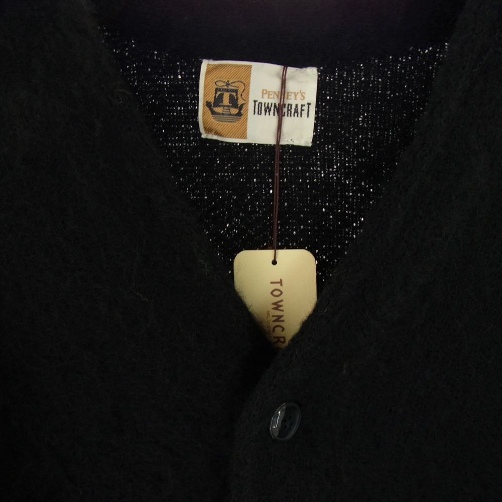 タウンクラフト 23AW PENNEY'S ペニーズ SHAGGY SOLID CARDIGAN シャギー ソリッド アクリル モヘア カーディガン ブラック ブラック系 M【極上美品】【中古】