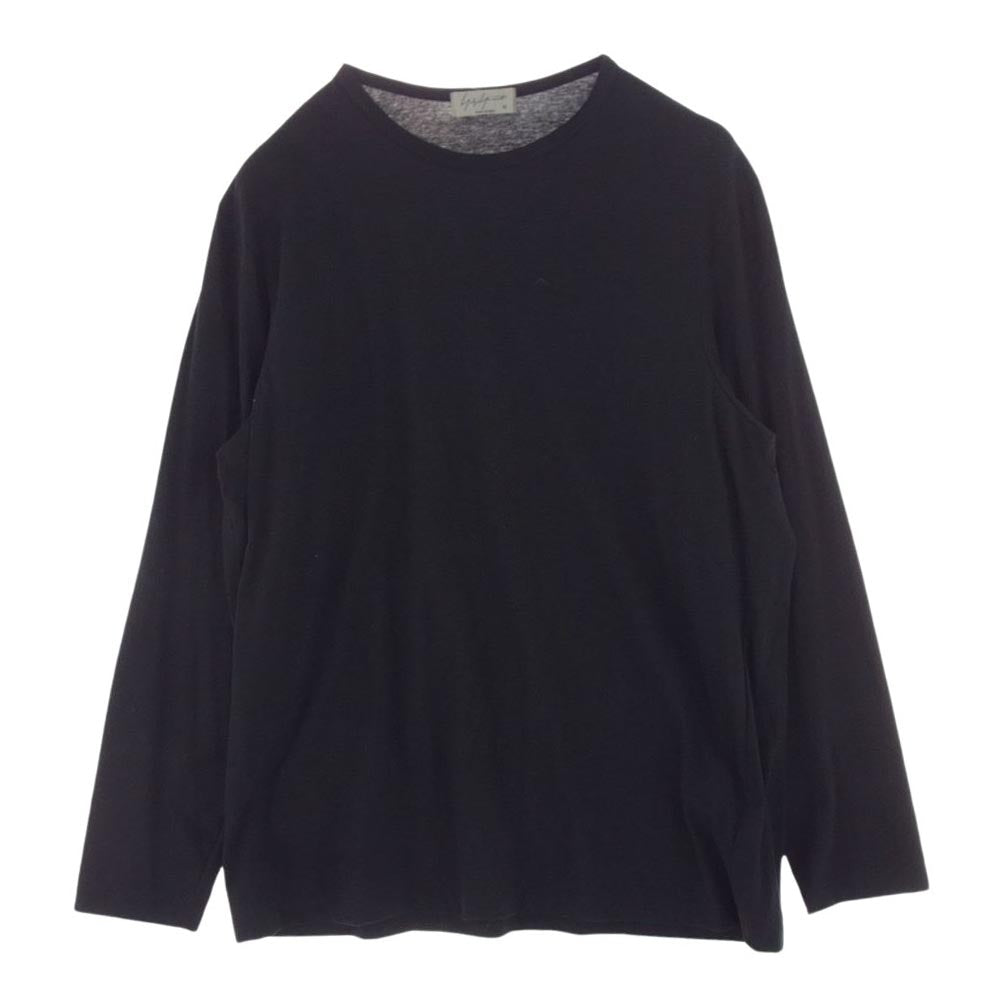 Yohji Yamamoto POUR HOMME ヨウジヤマモトプールオム 17AW HK-T41-082 スタッフ プリント 丸長 長袖 Tシャツ カットソー ブラック系 3【中古】