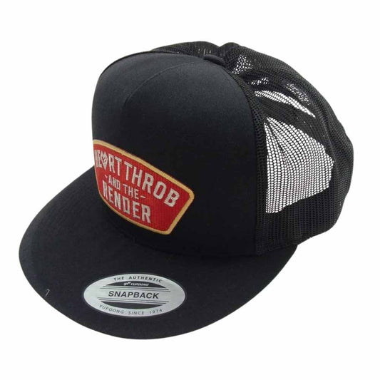 LOST CONTROL ロストコントロール MESH CAP HERT THROB アーチロゴ ワッペン メッシュ キャップ  ブラック系 56cm-60cm【中古】