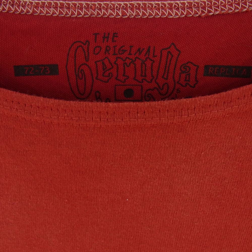 GERUGA ゲルガ HEAVEY DUTY POCKET T.Q.S T-S GRG ロゴ プリント 7分丈カットソー ポケット Tシャツ レッド レッド系 5【中古】