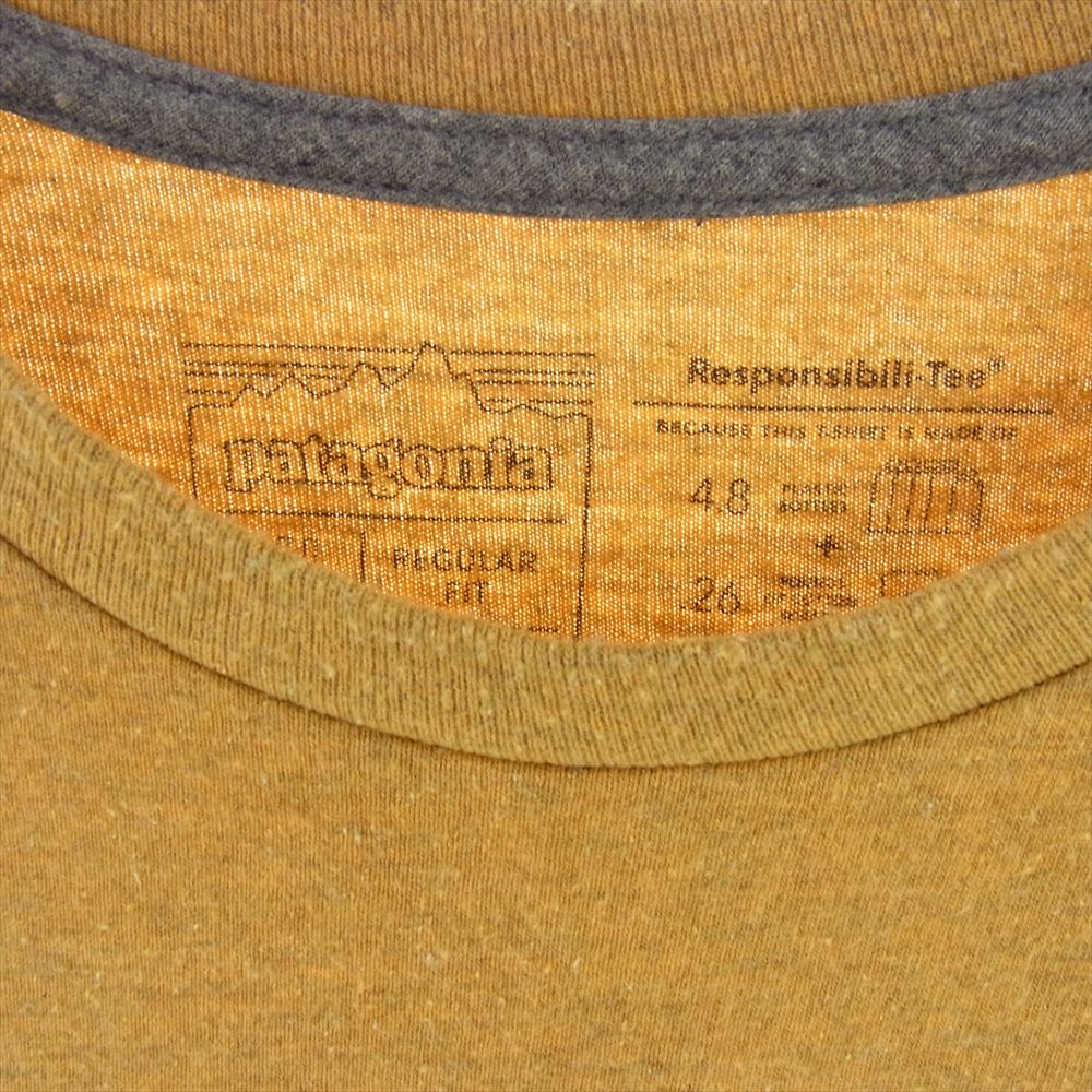 patagonia パタゴニア 38518 レスポンシビリティー ロゴ ロングスリーブカットソー 長袖 Ｔシャツ イエロー系 XL【中古】